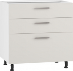 VENTO DS3-80/82 Apatinė virtuvės spintelė su stalčiais &ndash; Balta / Kremas, 80 cm