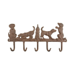 Cast iron coat hook with vintage dogs, 36 cm