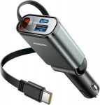 Automobilinis įkroviklis Joyroom 'JR-CCL07' juodas 30W (1xPD / 1xQC3.0) + 'Lightning' laidas
