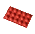 Silikoninė kepimo forma pusrutuliais, 15 vienetų