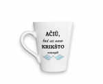 Puodelis &bdquo;Ačiū, kad esi mano krik&scaron;to mamytė&ldquo;