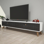 TV staliukas Kalune Design Alberi, pilkas/baltas