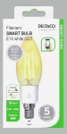 Led kaitrinė lempa, deltaco smart home, e14, wifi 2.4ghz, 4.5w, 400lm, reguliuojamas, 1800k-6500k, 220-240v, baltas