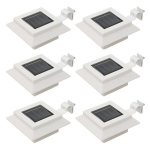 LED lauko &scaron;viestuvas vidaXL, įkraunamas saulės energija, 6vnt., 12cm, baltos spalvos