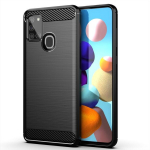 Telefono dėklas Forcell Carbon Case Samsung Galaxy A21S Juodas