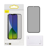 Apsauginis stiklas Baseus 2x Full screen 0,3 mm Anti Spy Light tempered glass with a frame skirtas iPhone 12 mini