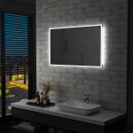 Sieninis vonios kambario veidrodis su LED, 100x60cm,