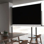 I&scaron;traukiama &scaron;oninė kiemo pertvara vidaXL, 140x300cm, juoda