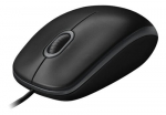 "logitech" pelė b100, 800dpi, optinė, 3but., usb laidas, juoda