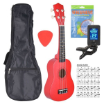 Soprano ukulelės komplektas NN UK 01, raudona