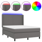 Lova su LED ap&scaron;vietimu 140x190cm, pilka