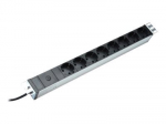 Aluminum outlet strip with pre-fuse | DN-95410 | Sockets quantity 8