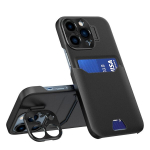 Leather Stand skirtas iPhone 14 Pro Max, juoda