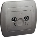 Anteninio R-tv lizdas, atskirtas, sidabrinis Aak/26
