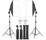 &bdquo;ProLight E230&ldquo; fotografinis ap&scaron;vietimo rinkinys 2 softbox 50&times;70 cm su stovais