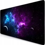 Xxl žaidimų pelės kilimėlis 80x40 cm, neslystantis, juodas su kosmoso ra&scaron;tu