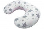 Maitinimo pagalvė MyBaby Žvaigždutės, 60 cm, pilka/rožinė