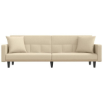 Sofa-lova su pagalvėlėmis vidaXL, smėlio spalvos