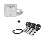 Grindinio &scaron;ildymo tinklelis Warmset BLACK, 150W + neprogramuojamas termostatas Feelspot WTH71.36,1 m&sup2;