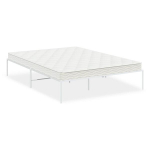 vidaXL Metalinis lovos rėmas, baltos spalvos, 140x190 cm