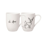 Like by Villeroy & Boch Statement Xmas Set Reindeer puodelių rinkinys, 2 vnt