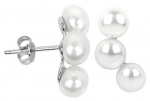 JwL Luxury Pearls Sidabriniai auskarai su trim tikrais perlais JL0283 sJL0283