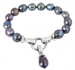 JwL Luxury Pearls Apyrankė i&scaron; tikro metalo mėlynų perlų JL0562