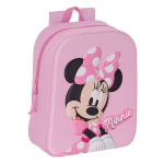 Mokyklinė kuprinė Pelytė Minė (Minnie Mouse) 3D, rožinė