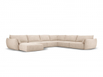 Panoraminė de&scaron;ininė sofa Vanda, 8 sėdimos vietos, smėlio