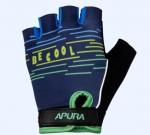 Dviratininkų pir&scaron;tinės Apura Glove Stripe, mėlynos, M