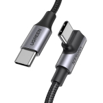 Kampinis USB-C laidas su apvalkalu 480Mb/s 2m juoda/pilka