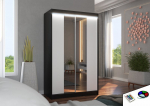 Spinta ADRK Furniture su LED ap&scaron;vietimu Marvin 120, balta/juoda