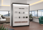 Spinta ADRK Furniture su LED ap&scaron;vietimu Baltic 150, balta/juoda