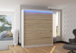 Spinta ADRK Furniture su LED ap&scaron;vietimu Spectra 180, smėlio/balta