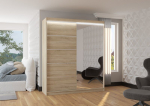 Spinta ADRK Furniture su LED ap&scaron;vietimu Caro 180, smėlio