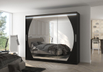Spinta ADRK Furniture su LED ap&scaron;vietimu Cambe 250, juoda