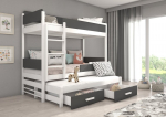 Dviauk&scaron;tė lova ADRK Furniture Queen, 80x180 cm, balta/pilka