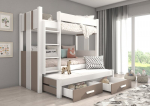 Dviauk&scaron;tė lova Adrk Furniture Artema, 90x200 cm, balta/ruda