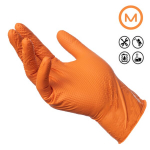 Maxter nitrilinės pir&scaron;tinės, max grip, orandžinės M dydis 1000vnt.