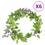 Kalėdinės gėlių girliandos, 6vnt., violetinės spalvos, 200cm