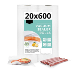Gofruoti vakuumavimo mai&scaron;eliai maistui rulonėlyje 20x600 - 2 vnt + etiketės