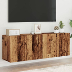 Prie sienos montuojamos tv spintelės, 2vnt., medžio, 60x30x41cm
