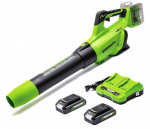 Akumuliatorinis lapų pūstuvas Greenworks GD24X2ABK2X