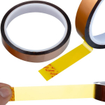 Izoliacinė juosta Rosfix Kapton 15mm &ndash; Atspari kar&scaron;čiui iki 240&deg;C, Silikoniniai klijai, Storis 0,05 mm