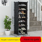 Daugiaauk&scaron;tė batų dėžių spintelė su permatomomis durimis., Juoda Reljefinis 1 eilutė 4 sluoksniai