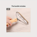 Dvipusis nepažeidžiantis rūbų pūkų valiklis kelionei