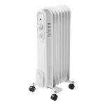 Alyvinis &scaron;ildytuvas 7 briaunų 1500W baltos spalvos su galios valdymu ir termostatu 240V