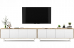 TV Spintelė Meble Lindner Loft Ąžuolas Wotan Balta Matinė su Metaliniais Rėmais 300 cm, 300 x 53 x 35
