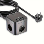 Rozetė kubas su 4 USB, 7-in-1.