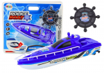 Nuotoliniu būdu valdoma policijos valtis Lean Toys Police Boat Marine Corps, mėlyna